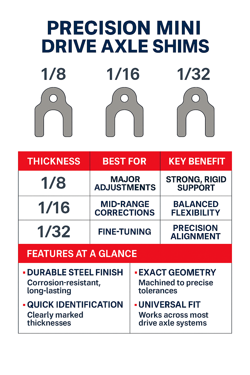 M&M "Mini" Drive Axle Shim